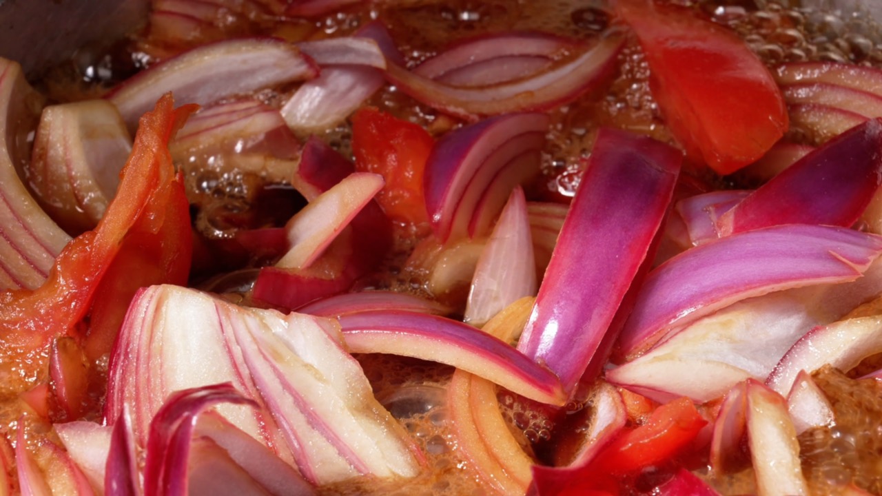 Lomo Saltado sizzling on the Latin Fixin's griddle
